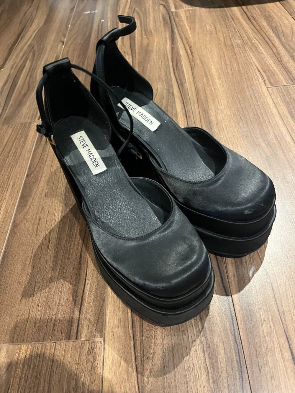 Steve Madden platform black heels similar to Medusa Versace Heels